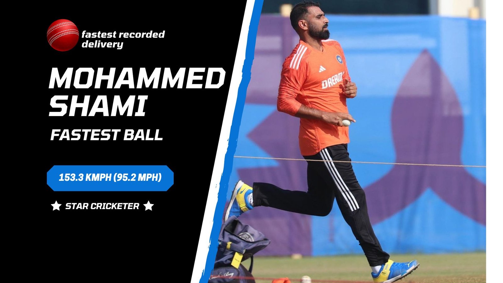 mohammed shami fastest ball