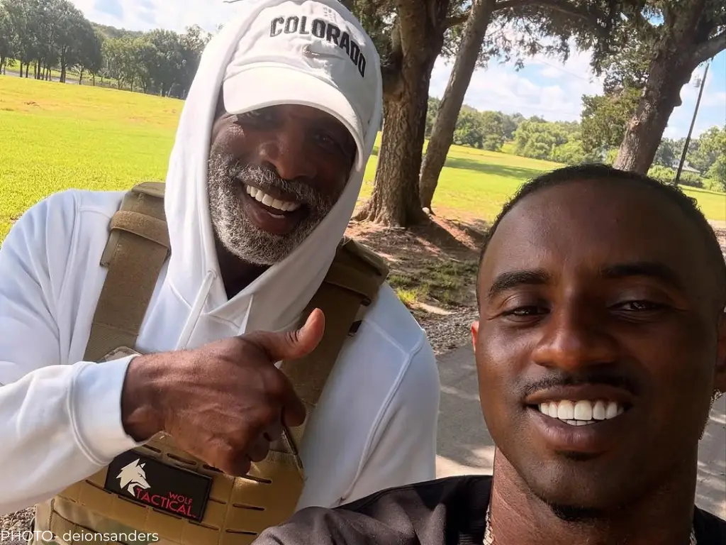 Deion Sanders With his son